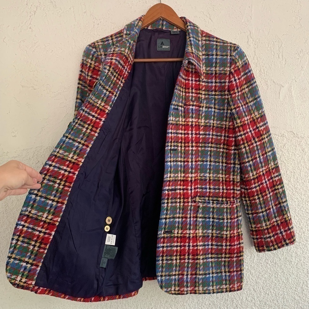 Wool Houndstooth Holiday Structured Blazer Petite - image 8